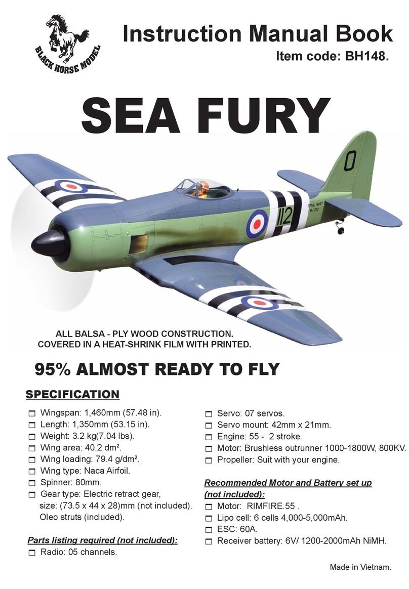 Black Horse Model SEA FURY BH148 Instruction manual book