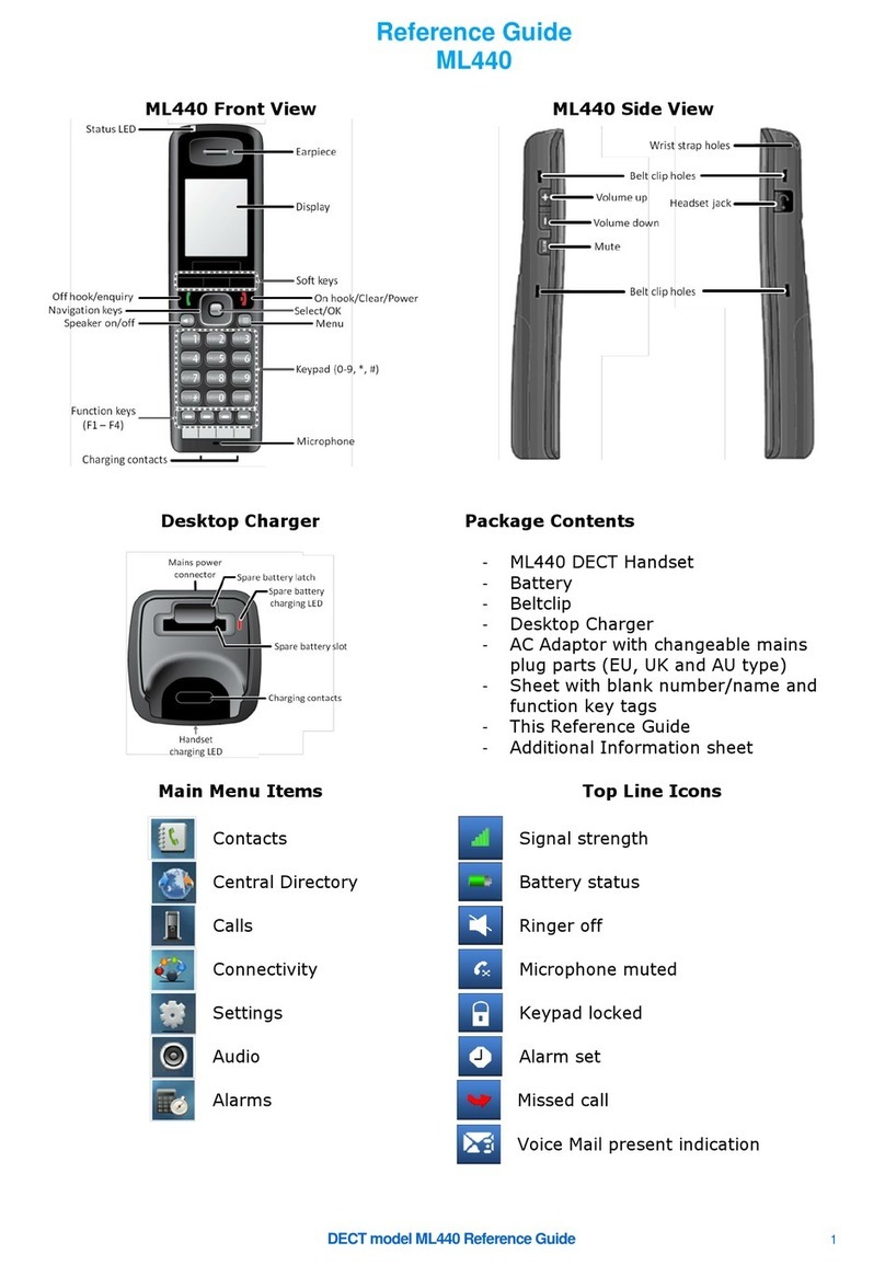 Dect ML440 reference guide