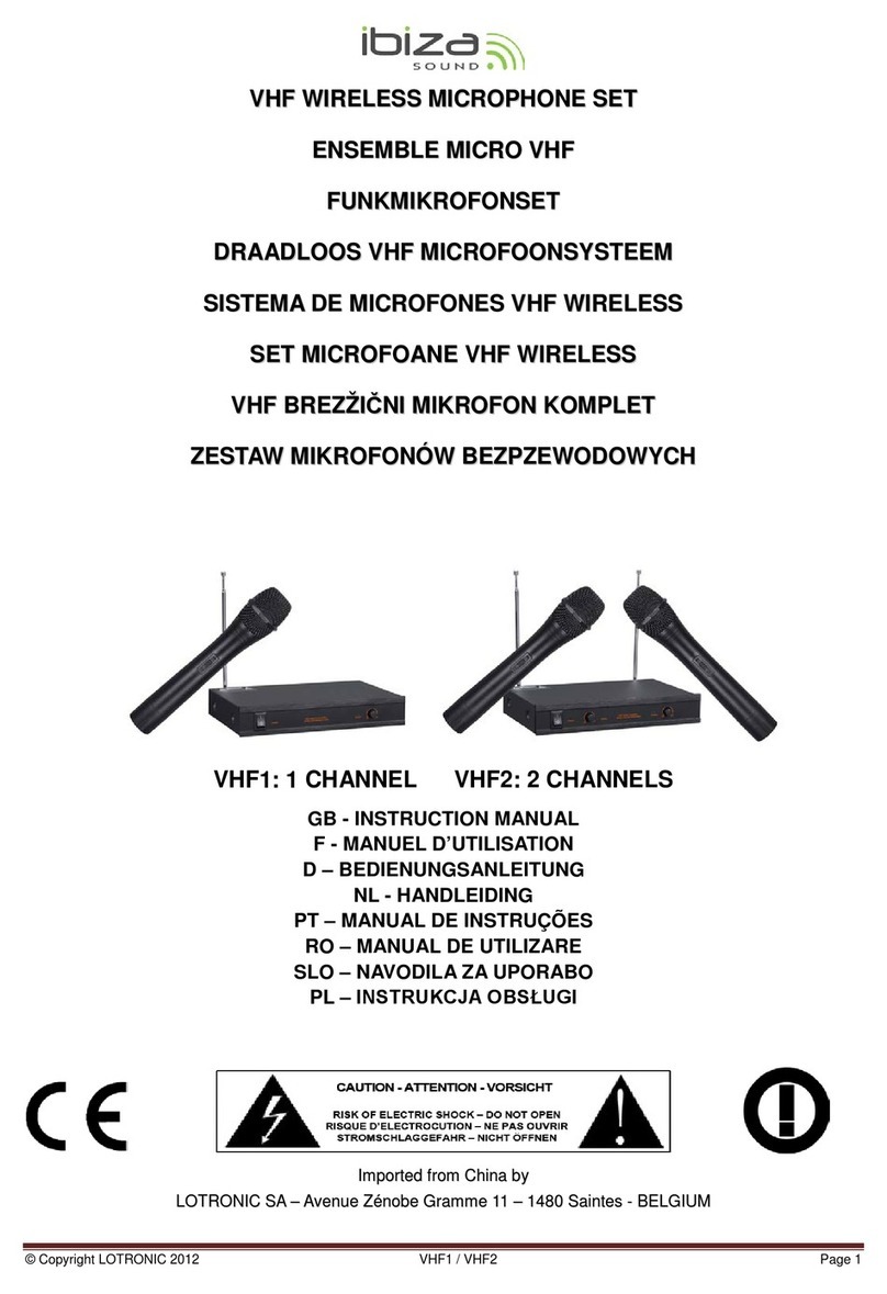 Ibiza sound VHF1 instruction manual