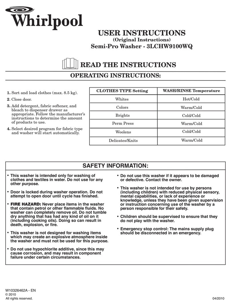 Whirlpool 3LCHW9100WQ User manual