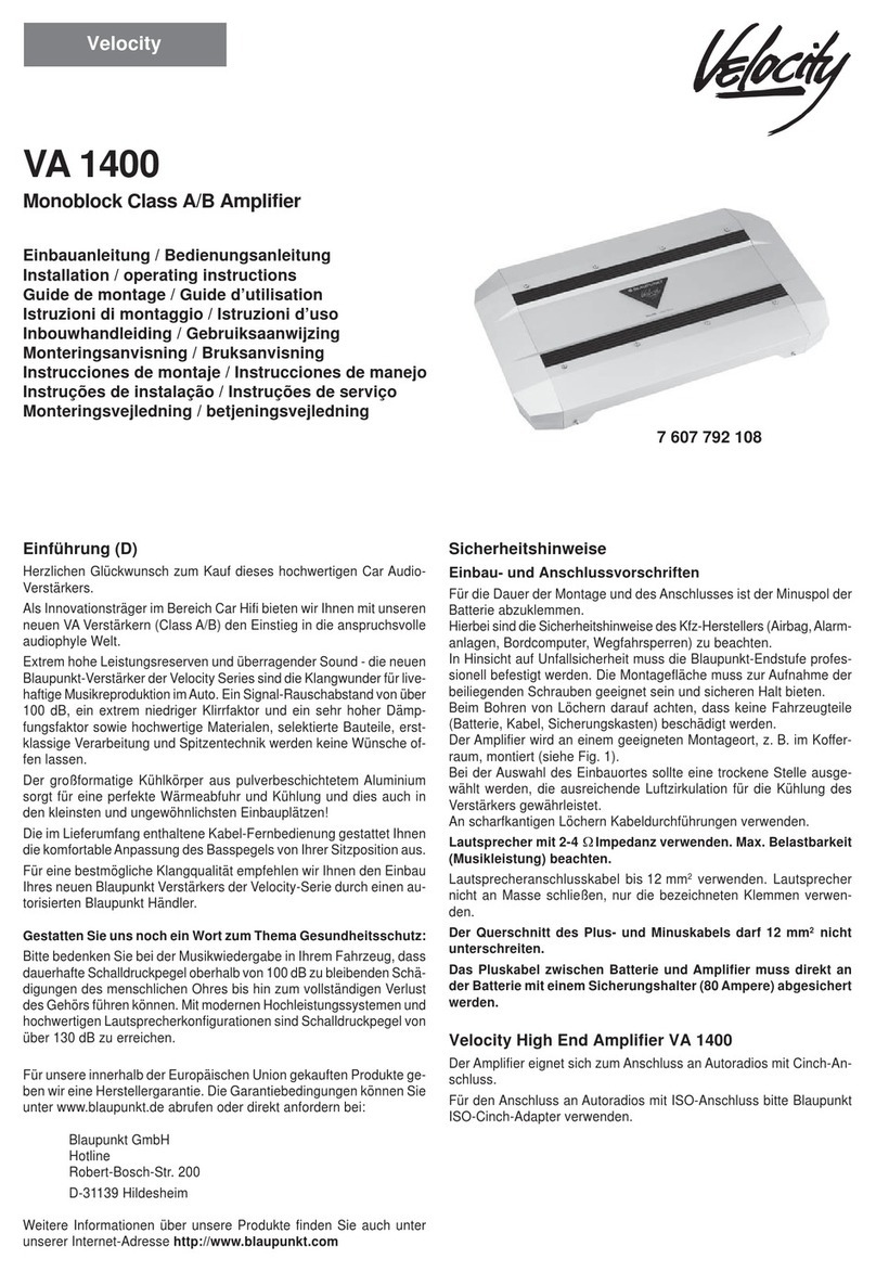 Velocity VA 1400 User manual