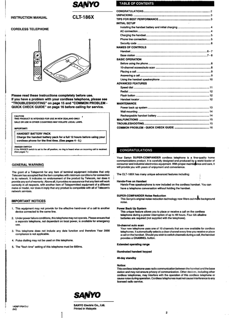 Sanyo CLT-186X User manual Sanyo CLT-186X User manual