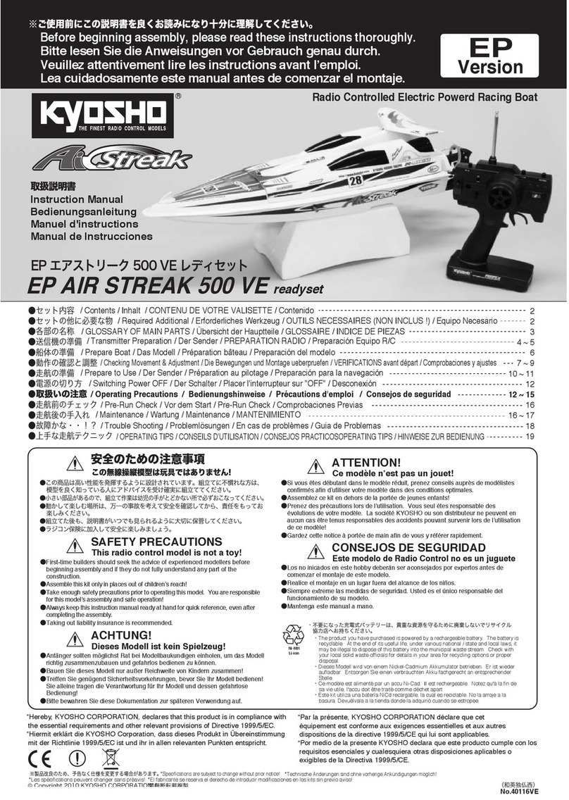 Kyosho EP AIR STREAK 500 VE User manual Kyosho EP AIR STREAK 500 VE User manual