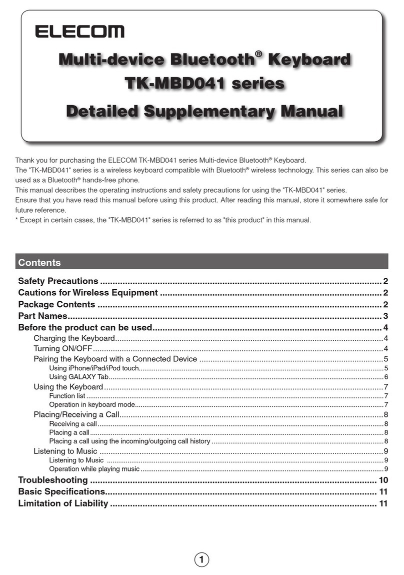 Elecom TK-MBD041 series Supplementary manual