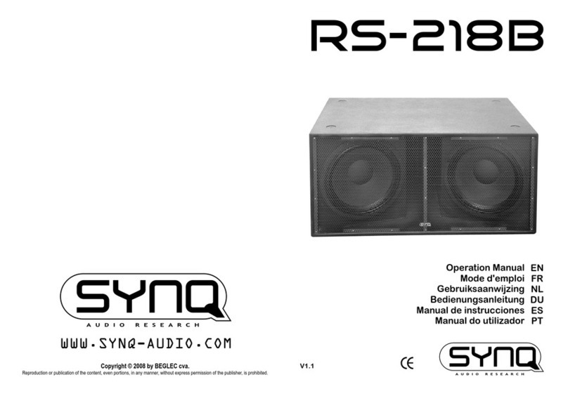 SYNQ AUDIO RESEARCH RS-218B Operation manual