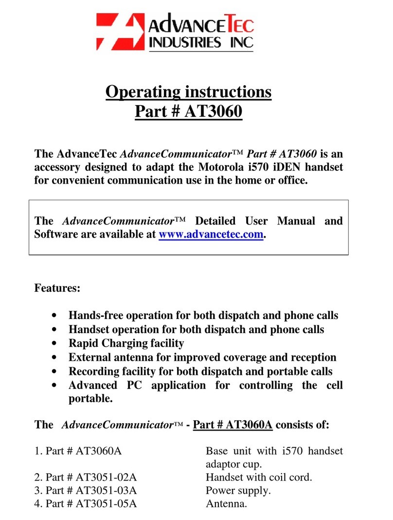 AdvanceTec AdvanceCommunicator AT3060 operating instructions AdvanceTec AdvanceCommunicator AT3060 operating instructions