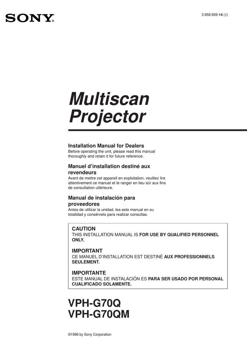 Sony VPH-G70Q installation manual