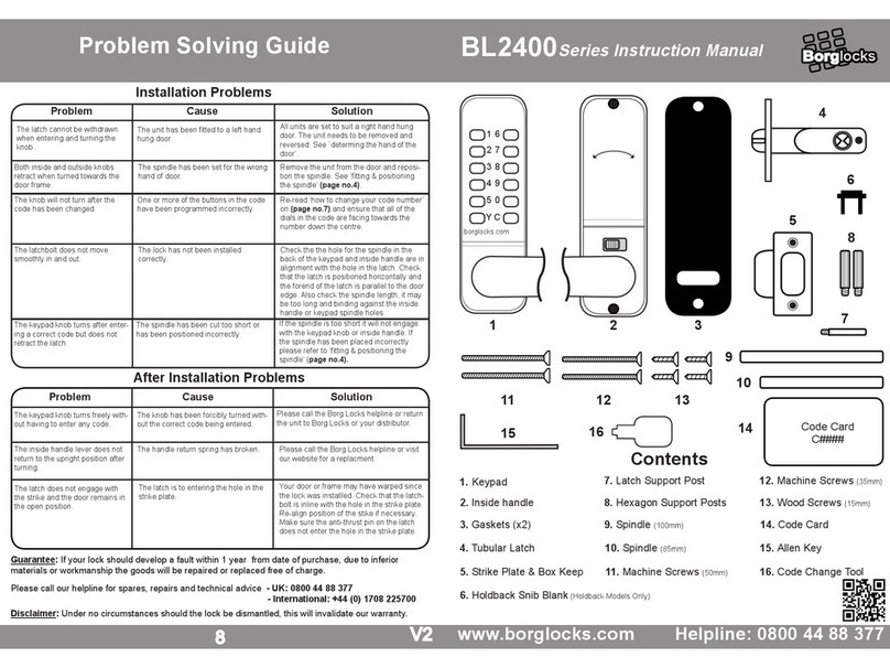 Borglocks BL2400 Series User manual