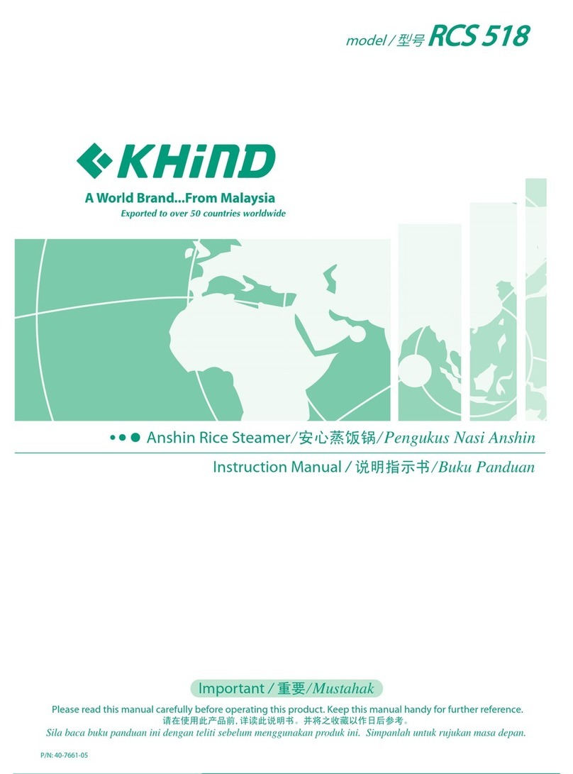 KHIND RCS 518 instruction manual