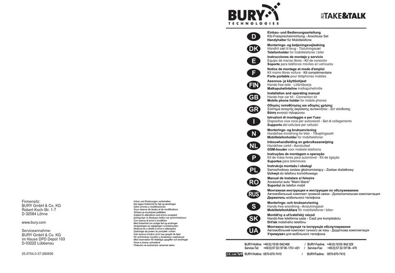 BURY UNI Take&Talk User manual