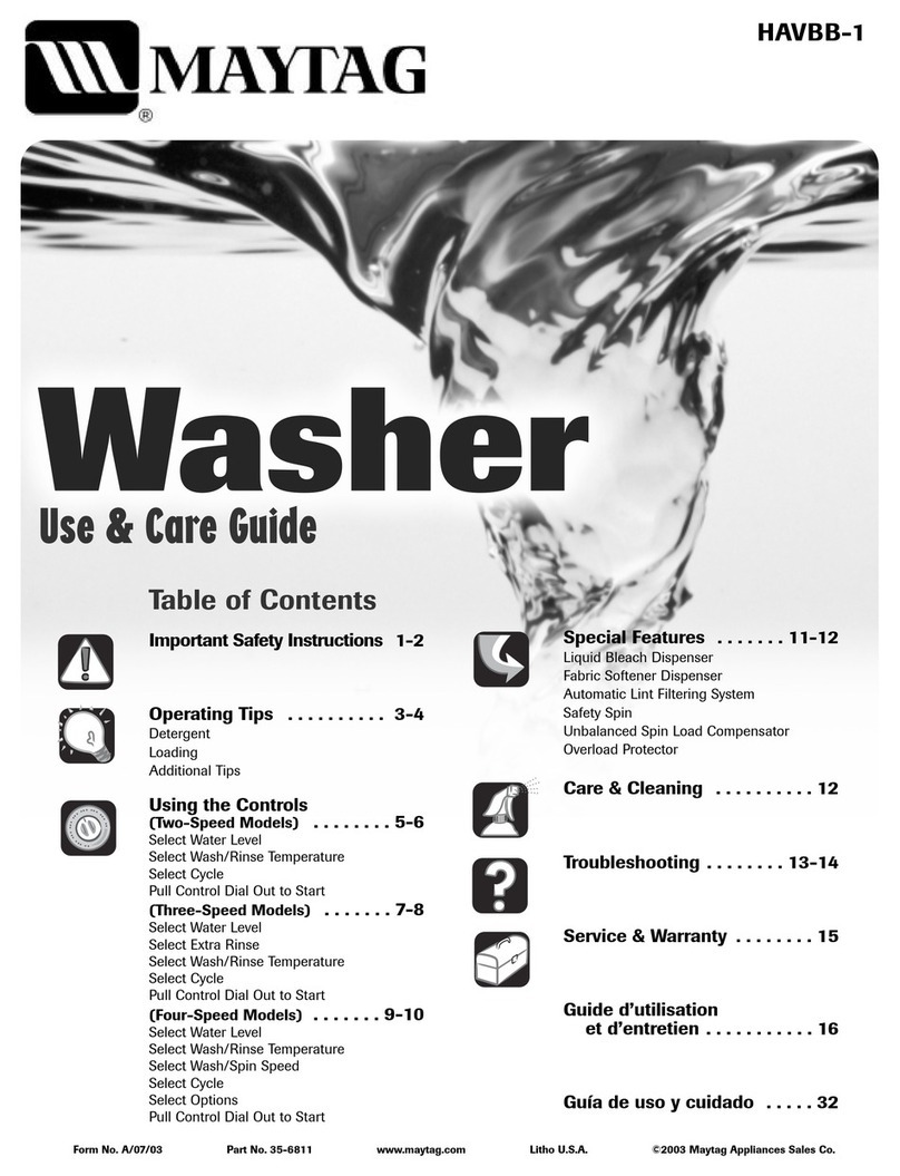 Maytag HAV2460AWW User manual