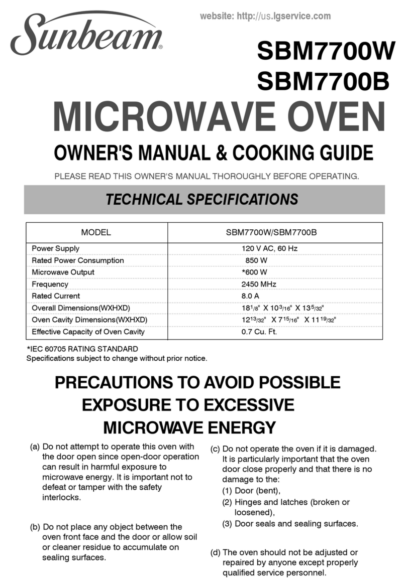 Sunbeam SBM7700W Use and care manual