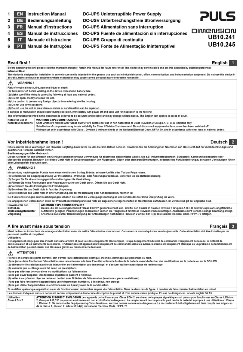 Puls dimension UB10.241 User manual