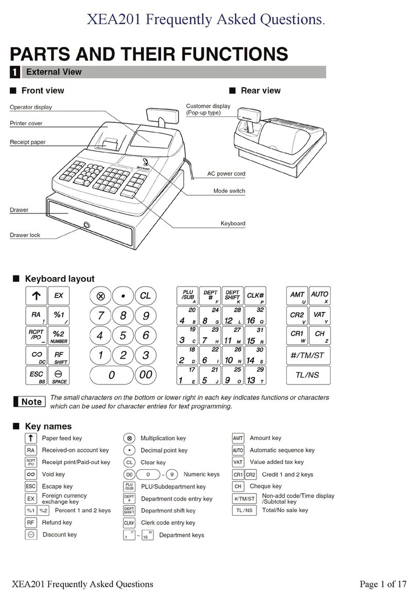 Sharp XE-A201 Parts list manual