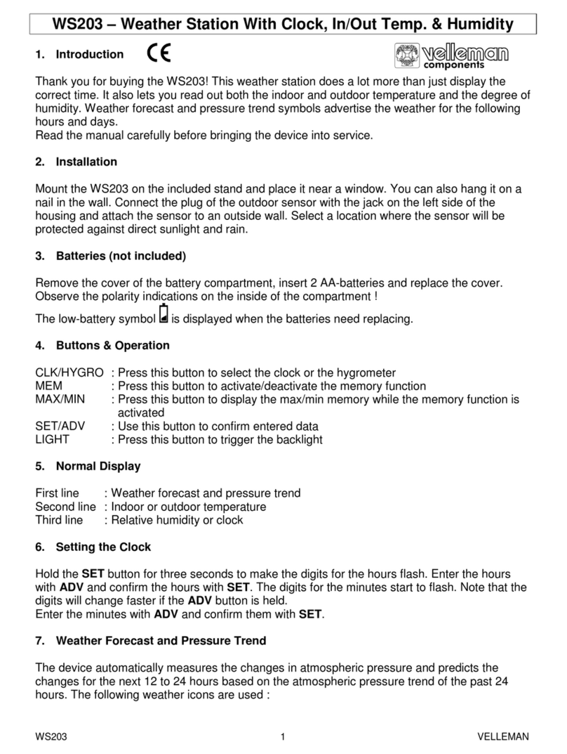 Velleman WS203 manual