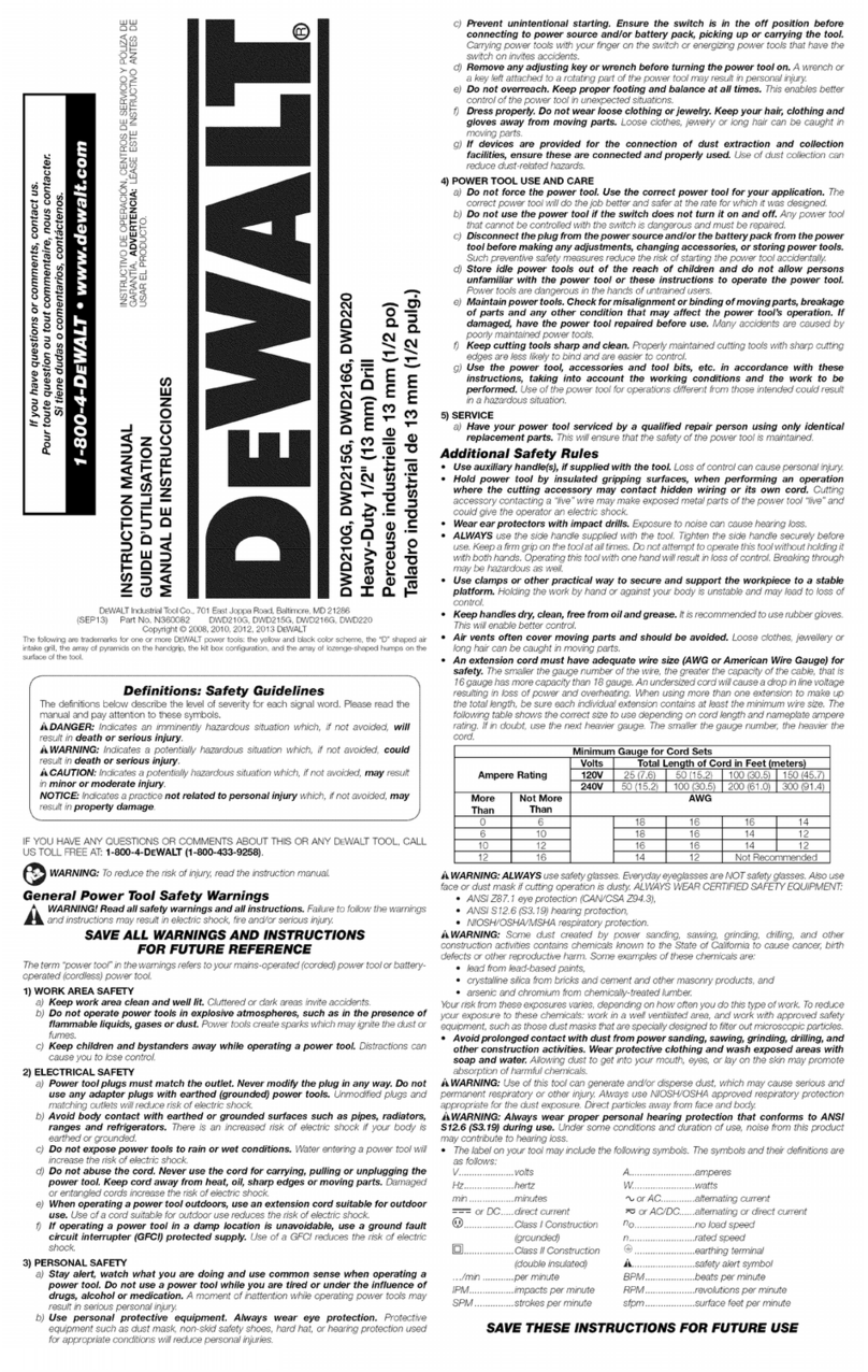 DeWalt DWD210G User manual