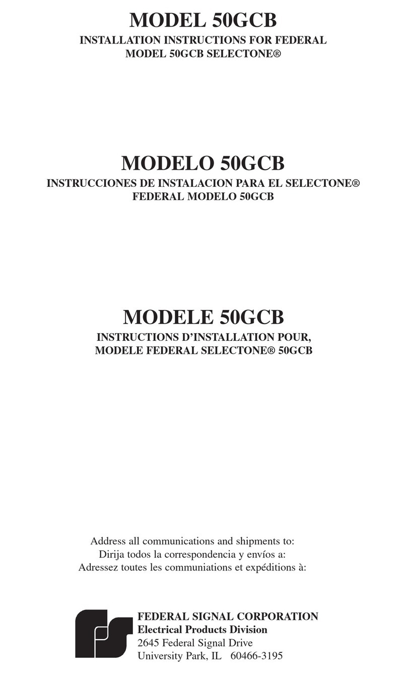 Federal Signal Corporation 50GCB SelecTone Installation instructions for federal