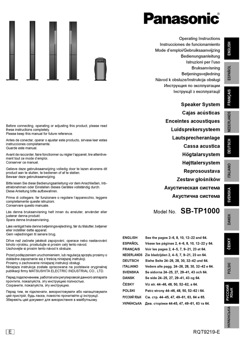 Panasonic SBTP1000 - SYSTEM -MULTI LANG User manual