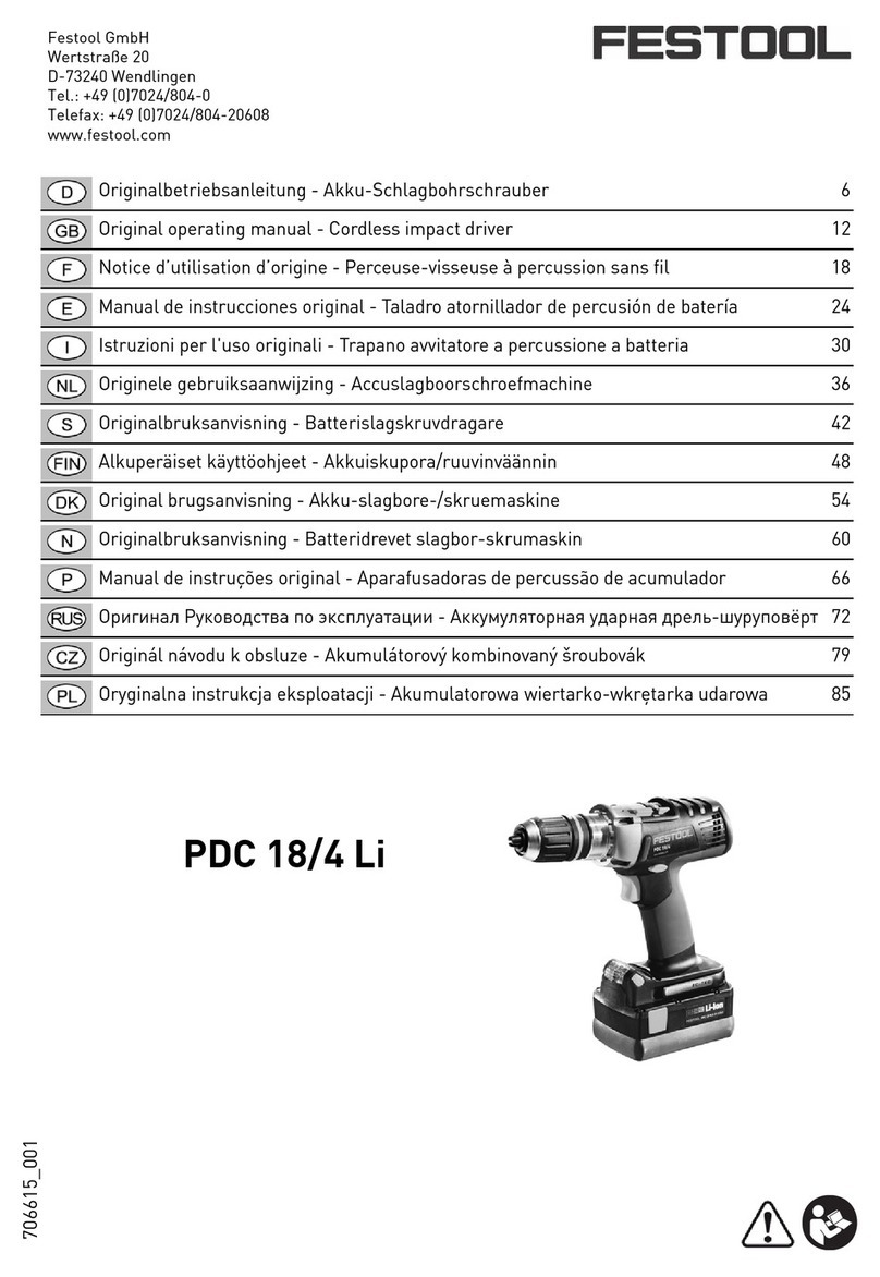 Festool PDC 18/4 Li Installation instructions
