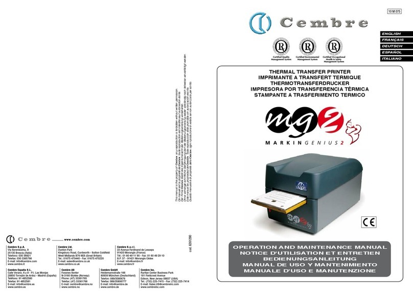 Cembre Markin Genius2 User manual Cembre Markin Genius2 User manual