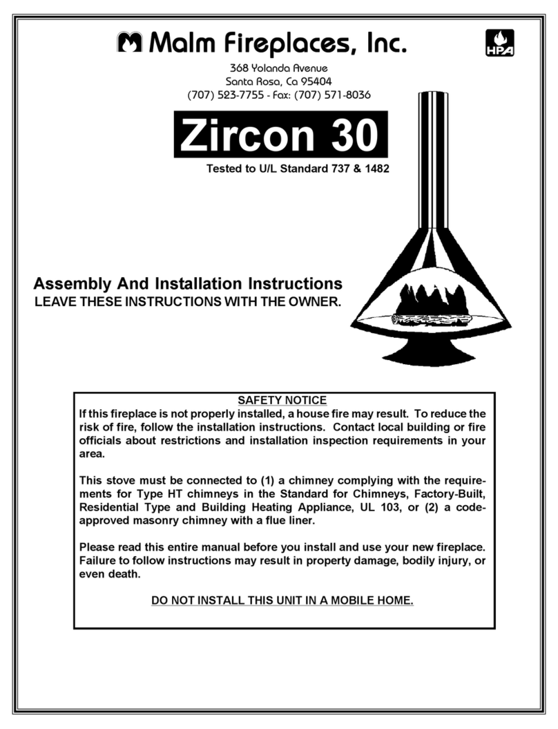 Malm Fireplaces Zircon 30 Assembly and installation instructions Malm Fireplaces Zircon 30 Assembly and installation instructions