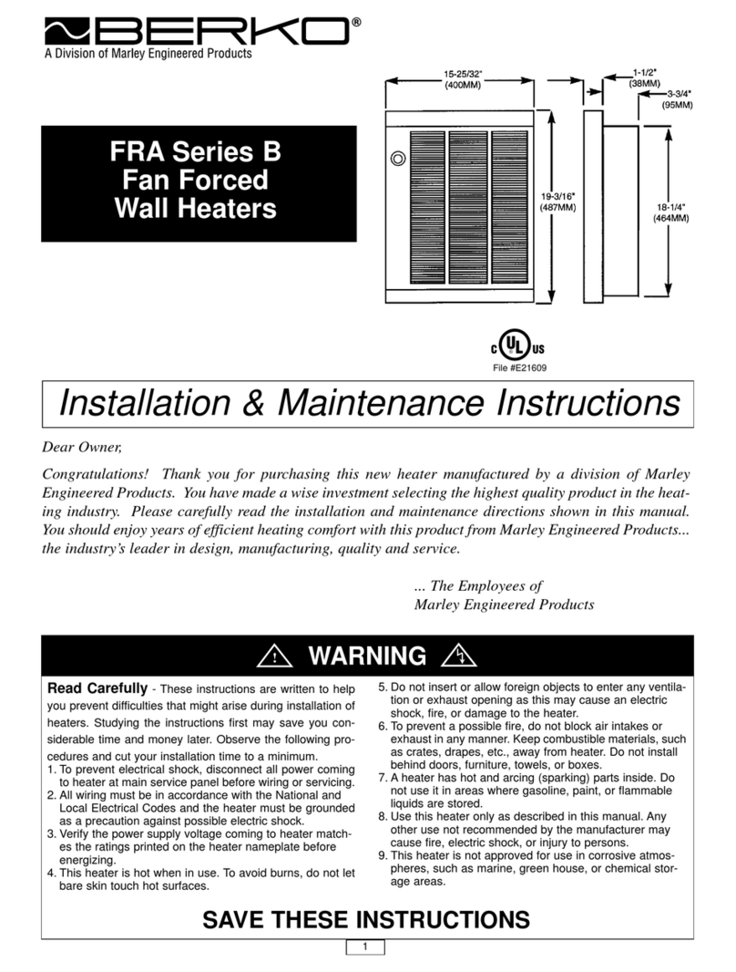 Berko FRA B Series Installation and operating instructions