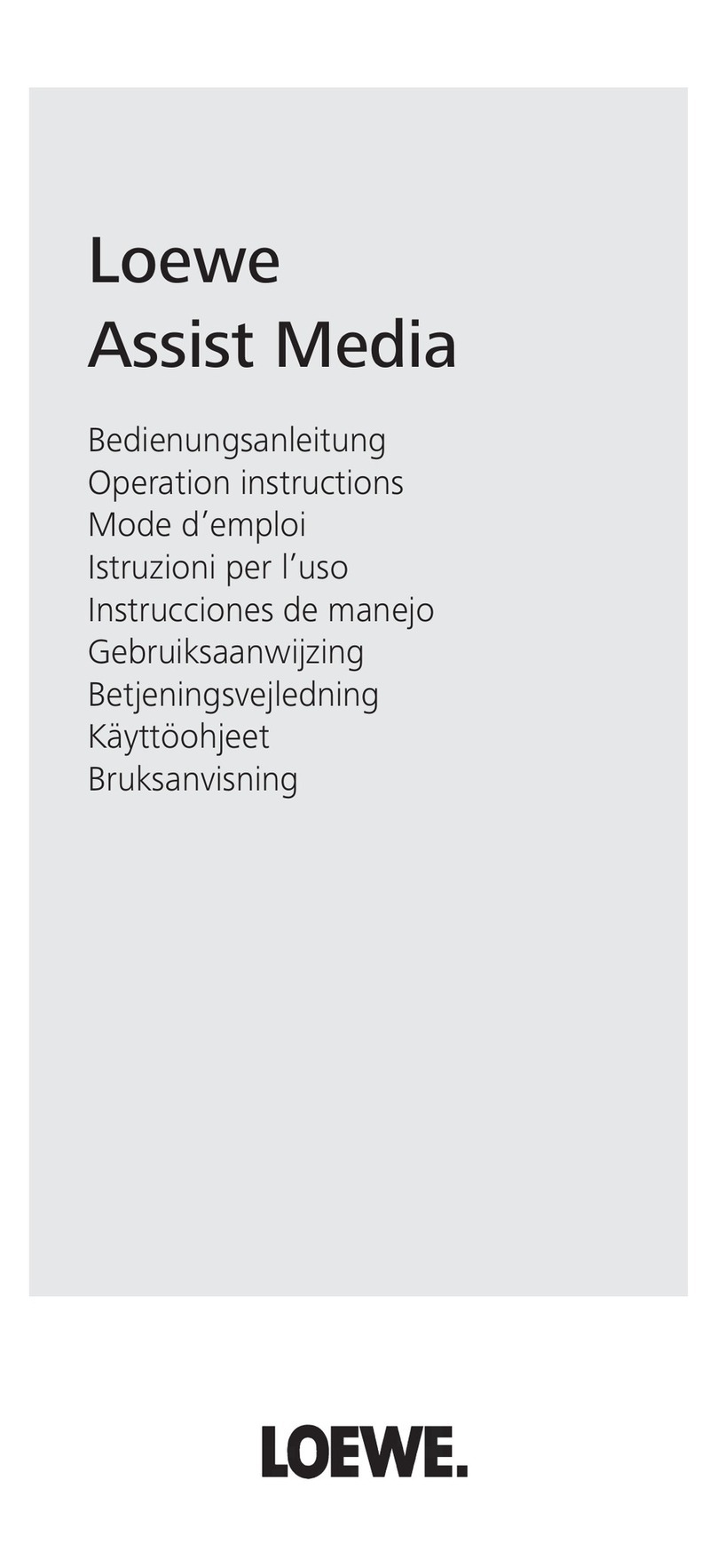 Loewe Assist Media Operation instructions