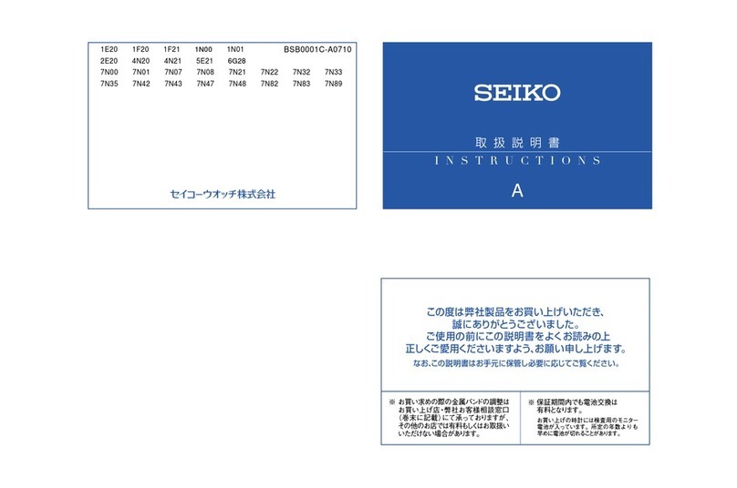 Seiko 1E20 instruction manual