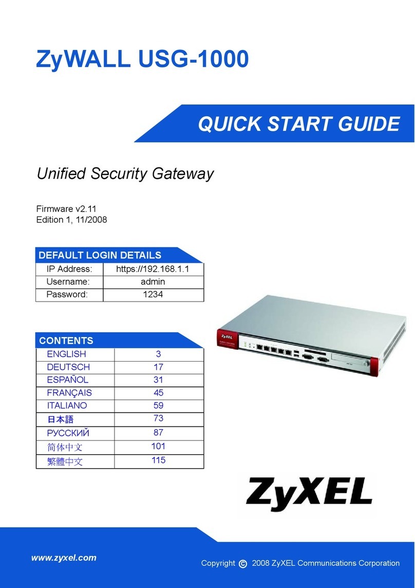 ZyXEL Communications ZyXEL ZyWALL USG-1000 quick start guide