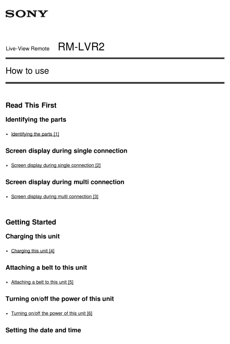 Sony RM-LVR2 Operating instructions