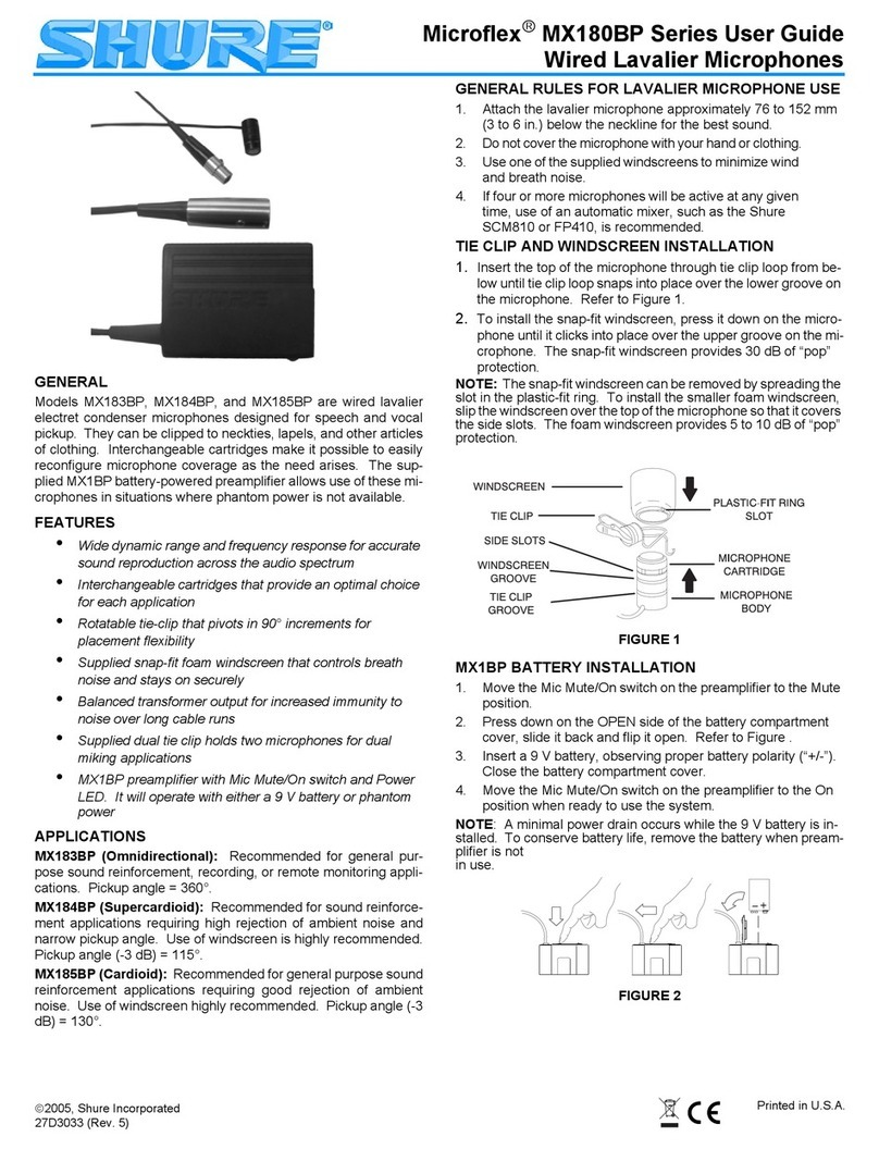 Shure MX183BP User manual Shure MX183BP User manual