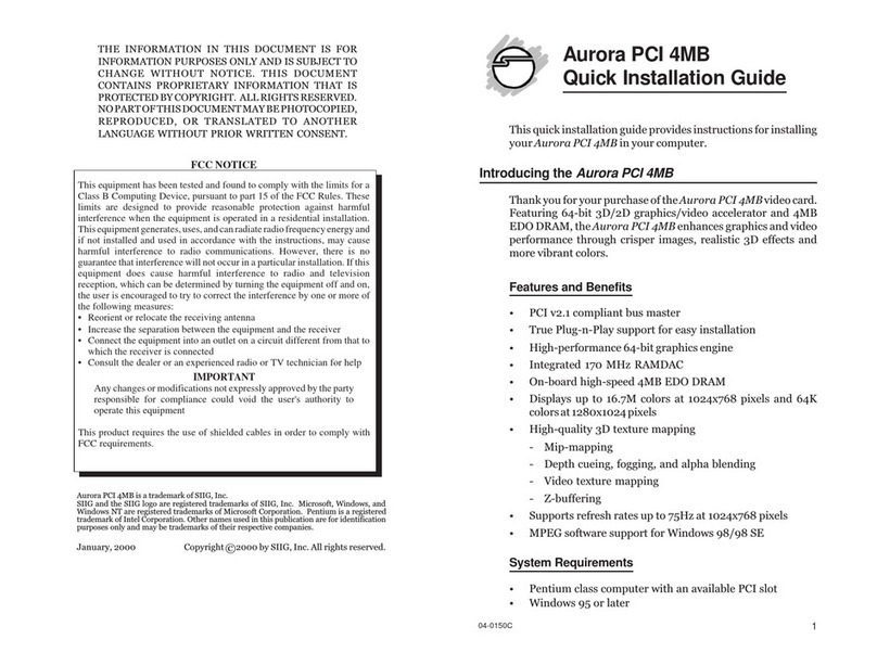 Aurora PCI 4MB Quick installation guide