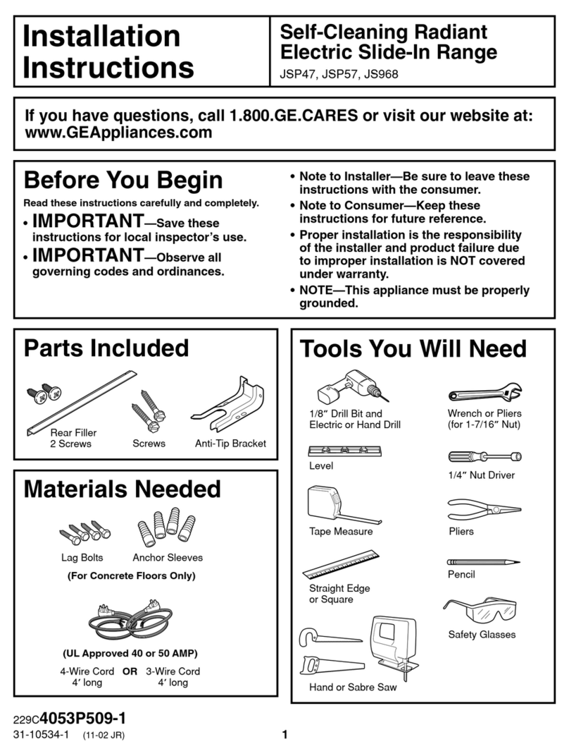 GE JSP47 User manual