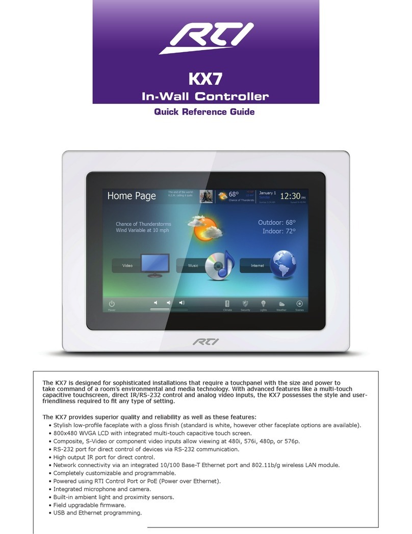 RTI KX7 Quick reference guide