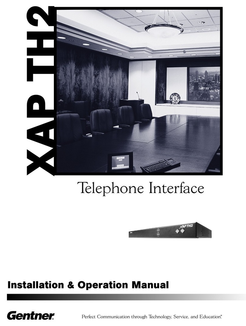Gentner XAP TH2 Installation & operation manual Gentner XAP TH2 Installation & operation manual