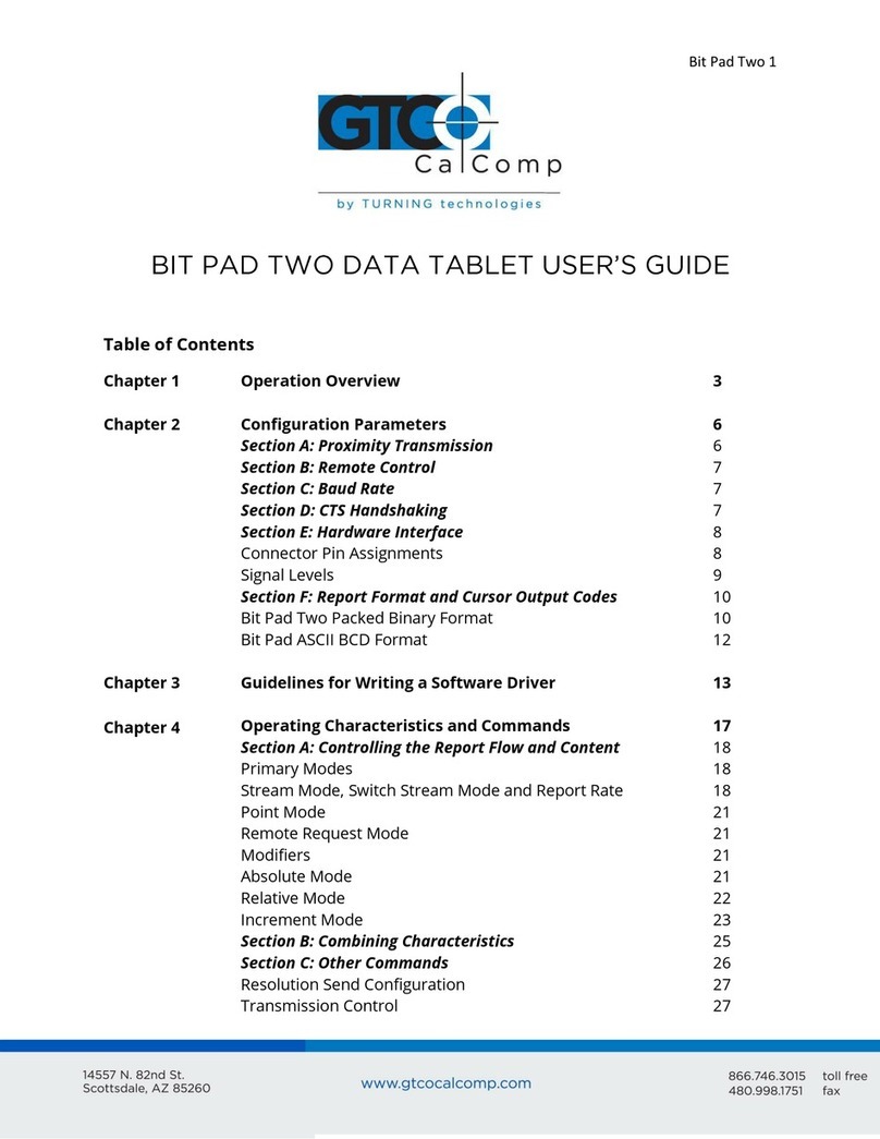 GTCO CalComp BIT PAD TWO DATA user guide