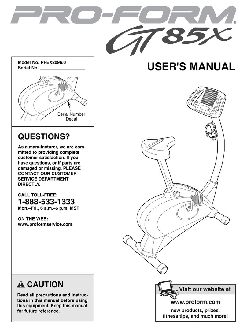 Pro-Form GT 85X User manual Pro-Form GT 85X User manual