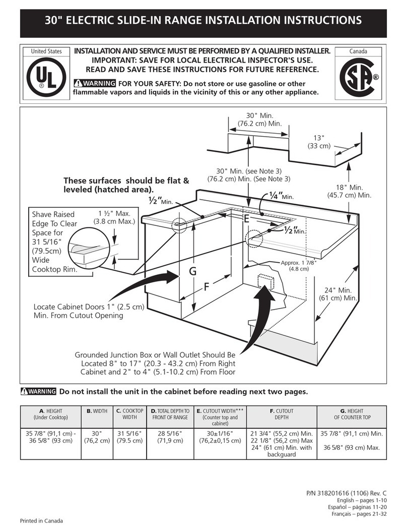 Frigidaire CPES3085KF User manual