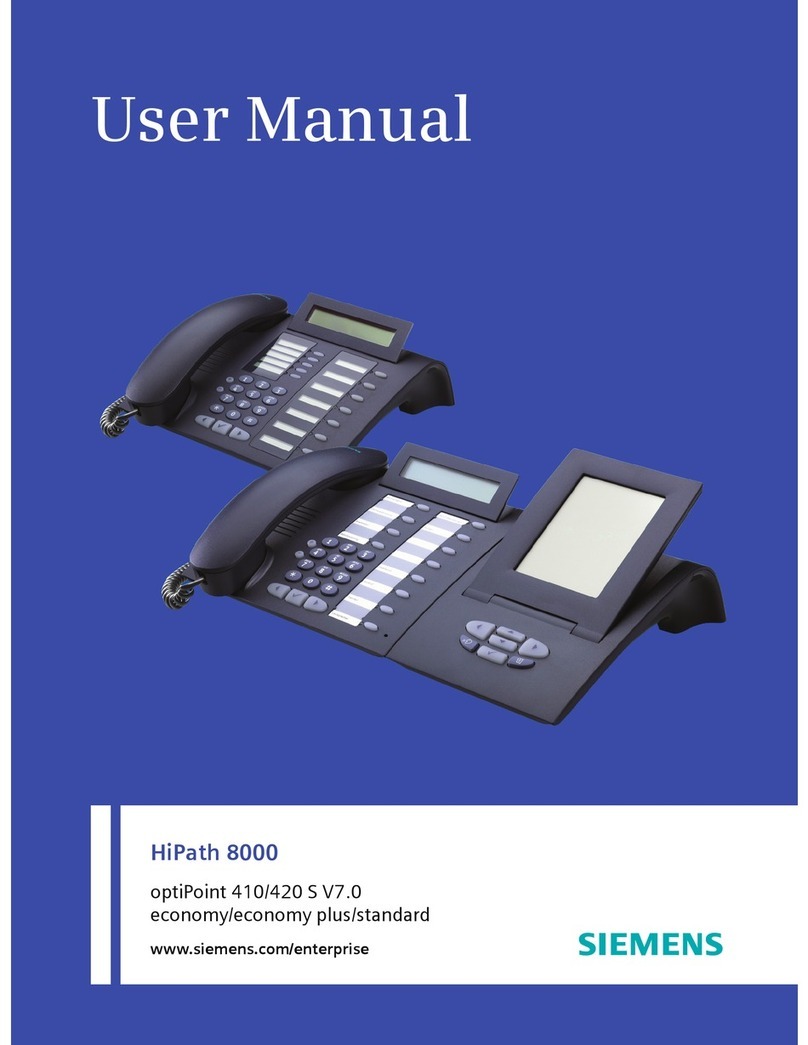 Siemens HiPath 8000 optiPoint 410 user manual