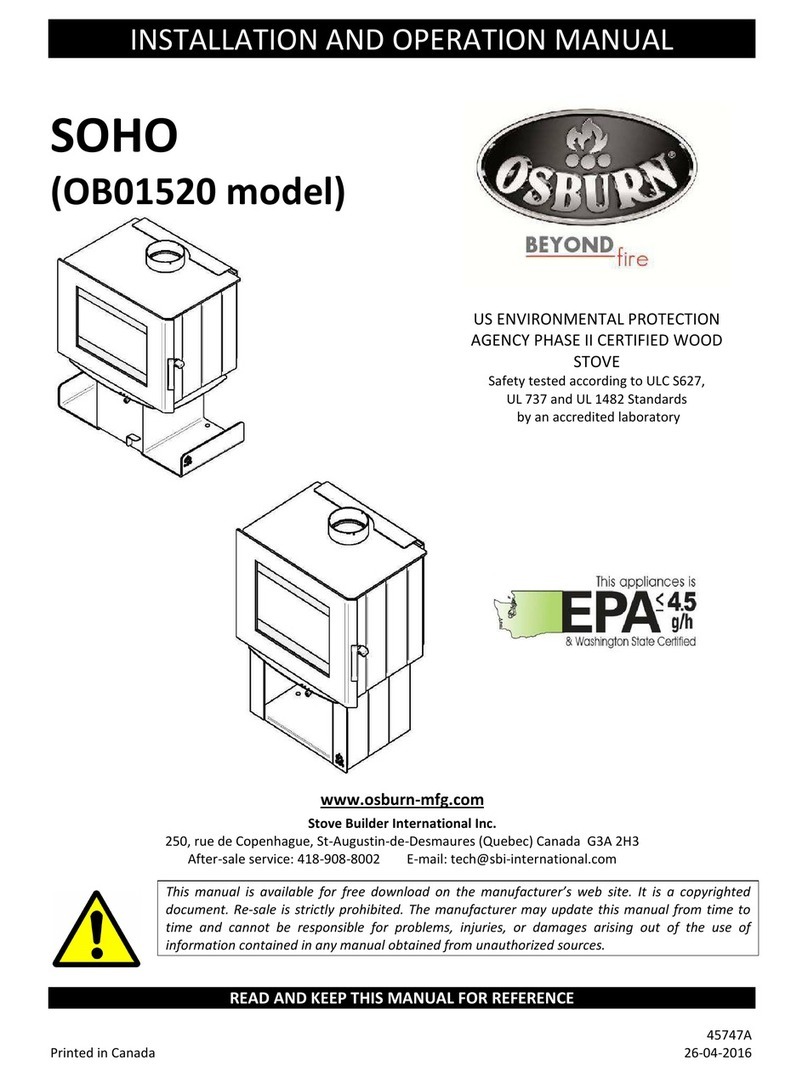 Osburn OB01520 Installation and operation manual Osburn OB01520 Installation and operation manual