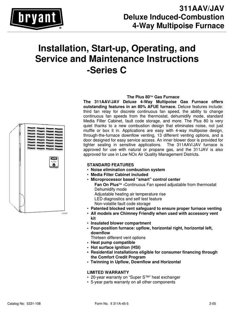 Bryant 311AAV Series 100 Installation, start-up, operating and service and maintenance instructions