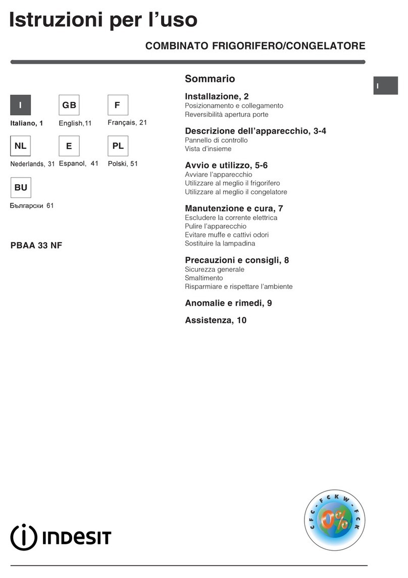 Indesit PBAA 33 NF operating instructions