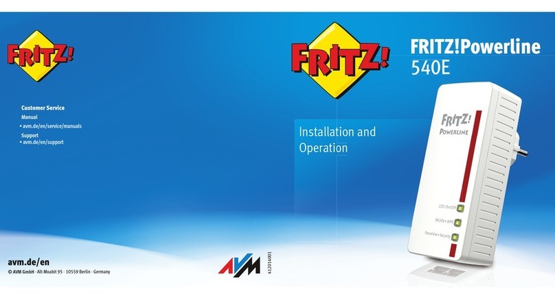 Fritz! Powerline 540e Installation and operation Fritz! Powerline 540e Installation and operation