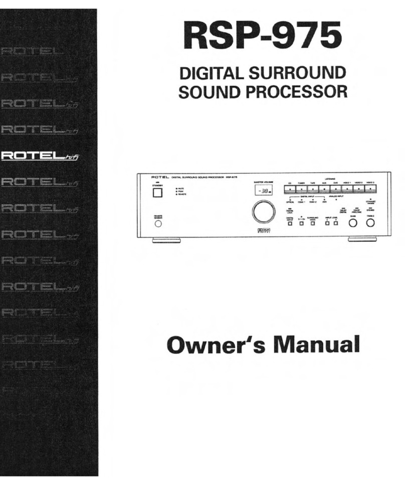 Rotel RSP-975 owner's manual
