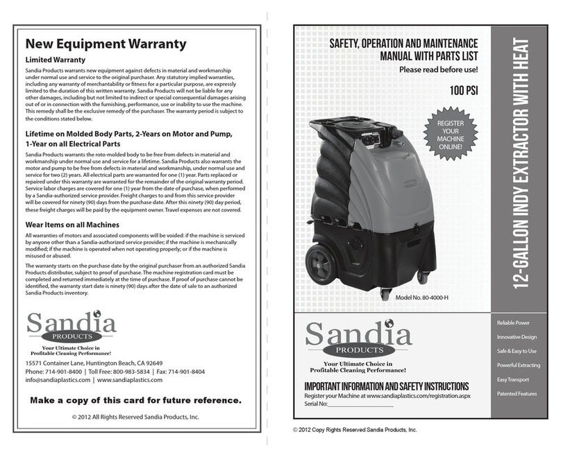 Sandia 80-4000-H Safety, operation and maintenance manual with parts list