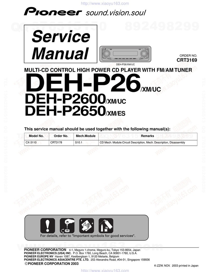 Pioneer Super Tuner III D DEH-P26 User manual