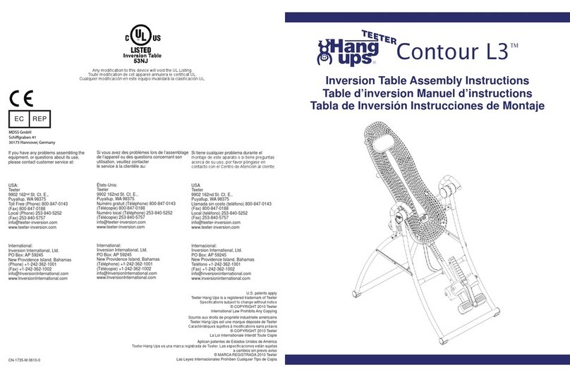 Hang ups Teeter Contour L3 User manual
