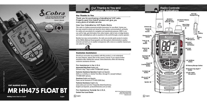 Cobra Marine MR HH475 FLOAT BT owner's manual