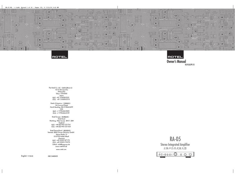 Rotel RA-05 SE owner's manual
