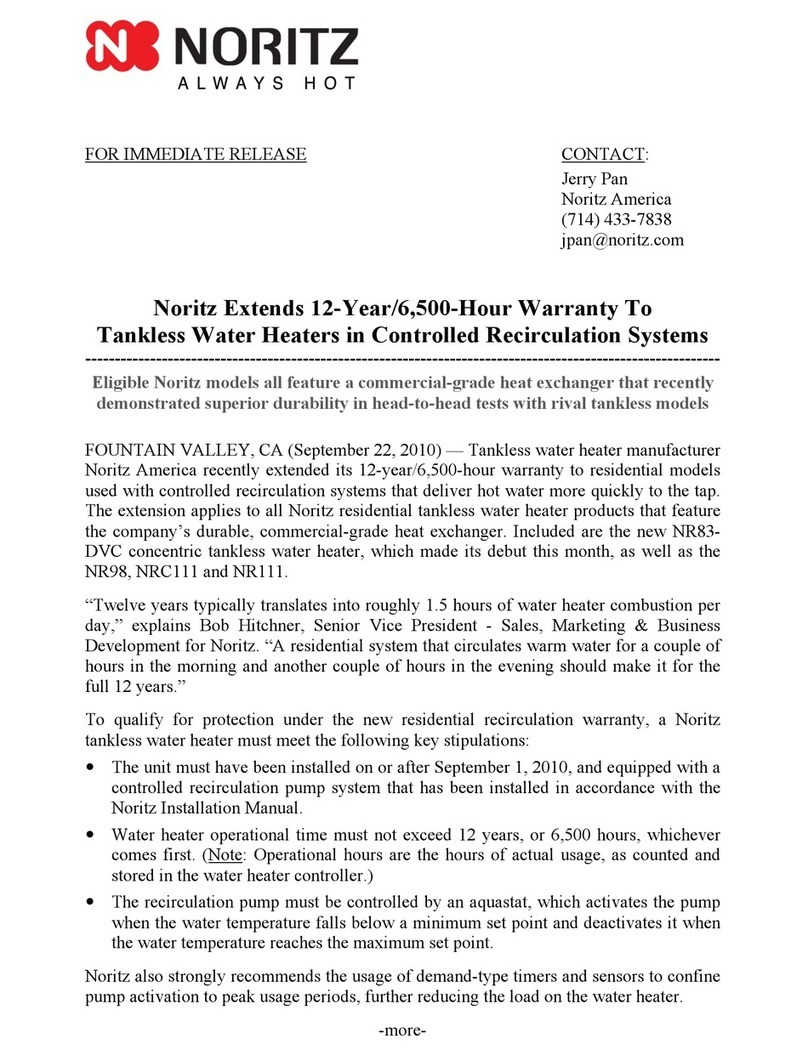 Noritz proTough NR98SV User manual Noritz proTough NR98SV User manual